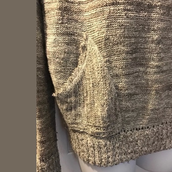 FREE PEOPLE Gray In My Pocket Knit Sweater Marled W/Pockets Pullover Wool Blend - Picture 4 of 9